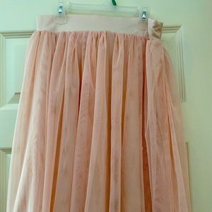 PINK TULLE MIDI SKIRT